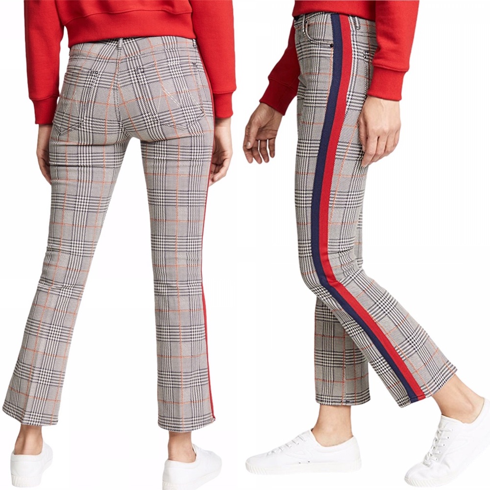 MOTHER The Insider Ankle Plaid Pants Size 24